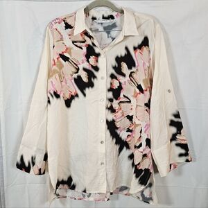 Summum Button Front Blouse Oversized Art to Wear Size 36 EU Small US